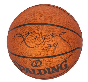 Kobe Bryant Game Used and Signed Official Spalding Basketball